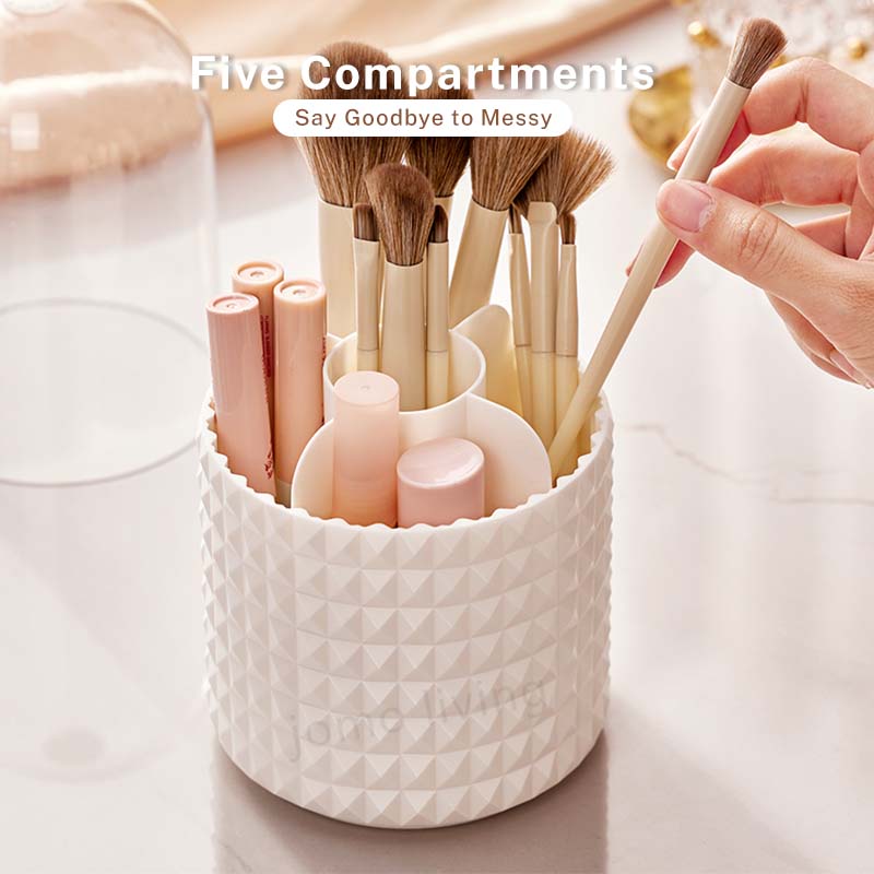 360° Makeup Brush Barrel Makeup Brush Storage Holder Dust-Proof Waterproof Dressing Table Box