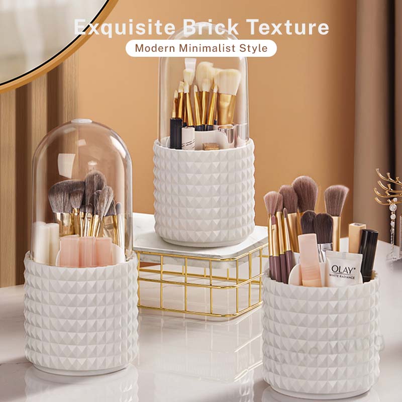 360° Makeup Brush Barrel Makeup Brush Storage Holder Dust-Proof Waterproof Dressing Table Box