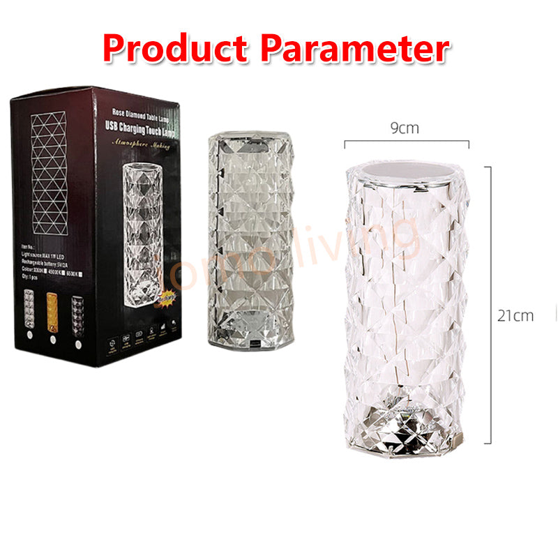 Diamond Table Lamp Crystal Side Lamp Dining Table Diamond Light LED Night Lamp Gift Idea