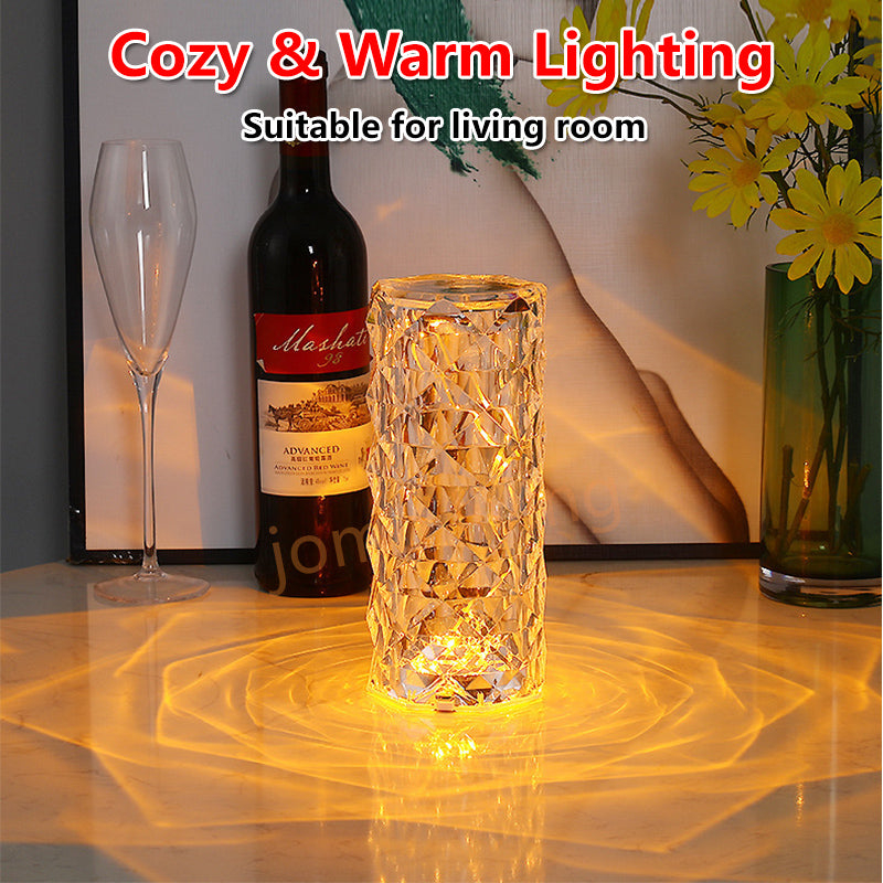 Diamond Table Lamp Crystal Side Lamp Dining Table Diamond Light LED Night Lamp Gift Idea