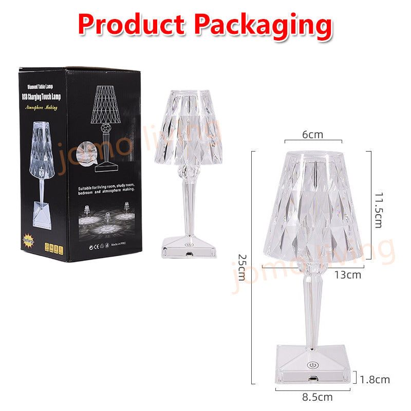Diamond Table Lamp Crystal Side Lamp Dining Table Diamond Light LED Night Lamp Gift Idea