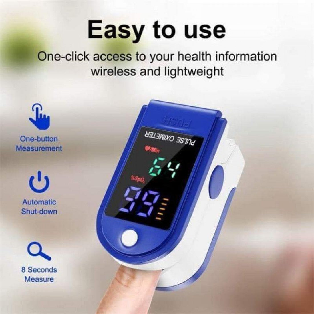 Fingertip Pulse & Blood Oxygen Oximeter Mini SpO2 PR Monitor Oxygen Saturation Meter Health Care Check