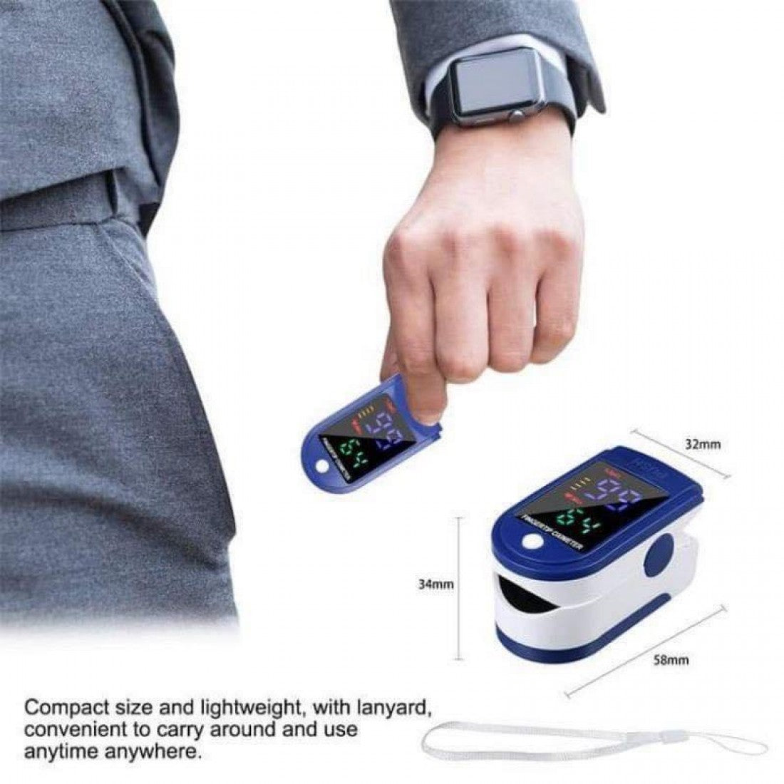 Fingertip Pulse & Blood Oxygen Oximeter Mini SpO2 PR Monitor Oxygen Saturation Meter Health Care Check