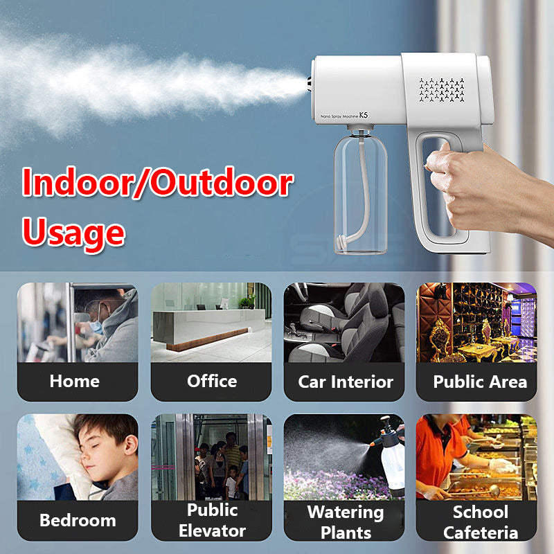 Sanitizer Spray Machine Disinfection Blue Ray Disinfectant Spray Gun UV Nano Atomizer K5
