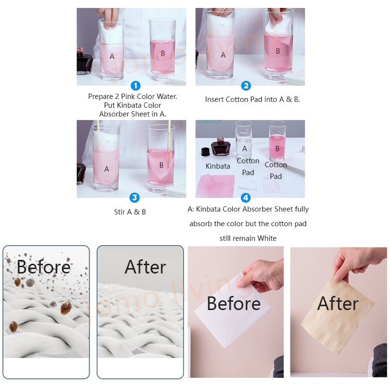 Kinbata Color & Dirts Absorption Colour Catcher Laundry Sheet Anti Mite Anti Bacteria Anti-dye 30pcs