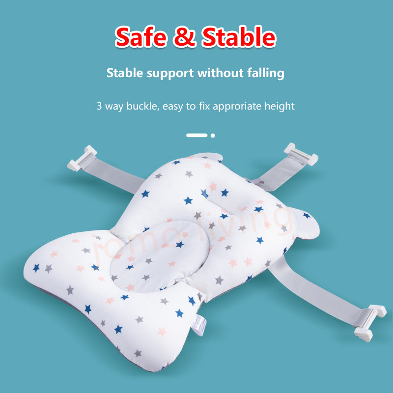 Baby Bathing Bathtub Mat Foldable Bath Tub Pad Newborn Anti-Slip Soft Comfort Body Cushion