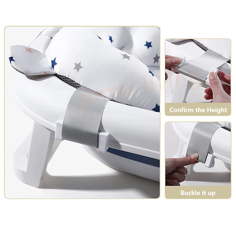 Baby Bathing Bathtub Mat Foldable Bath Tub Pad Newborn Anti-Slip Soft Comfort Body Cushion