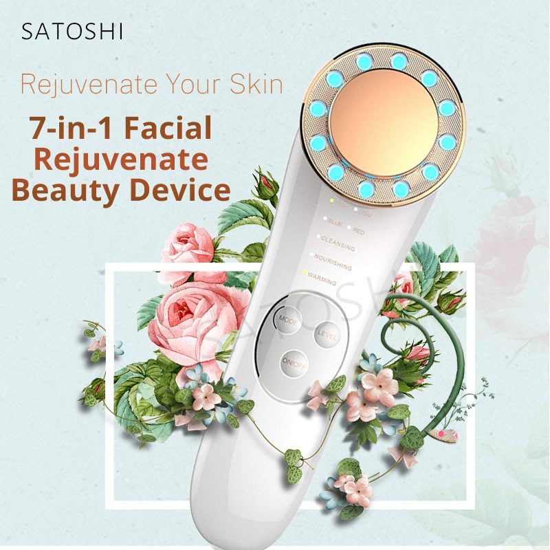 SATOSHI Premium 7 in 1 Skin Rejuvenate Beauty Device Vibrating Facial Massager Skin Care Tools Lifting Tighting 美容仪
