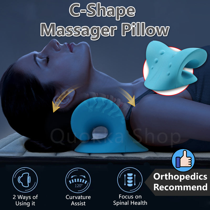 JOMO Neck Massager V & C Shape Pillow Neck Stretcher Relax