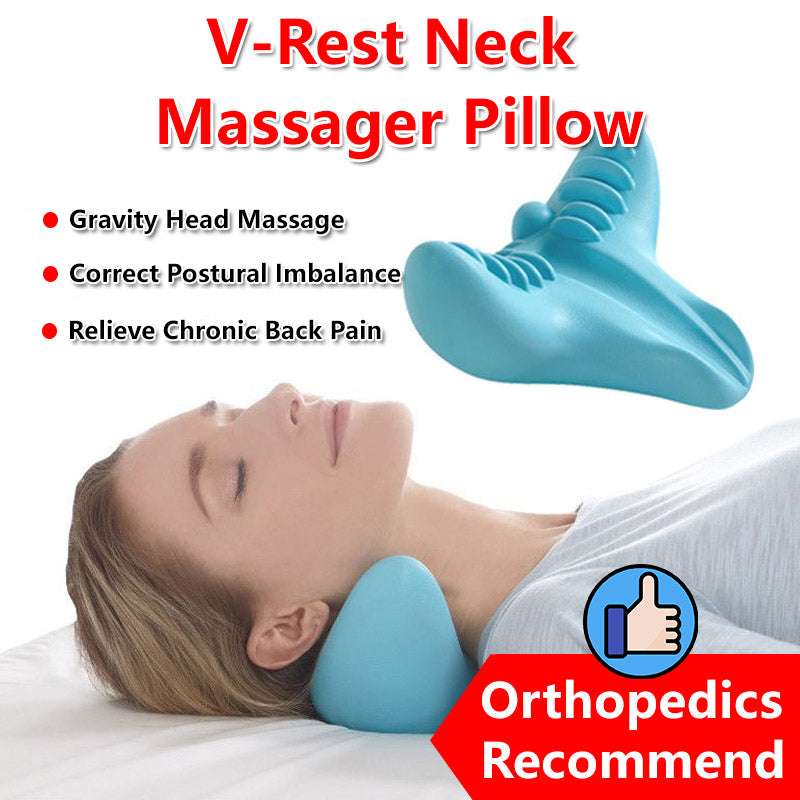 JOMO Neck Massager V & C Shape Pillow Neck Stretcher Relax