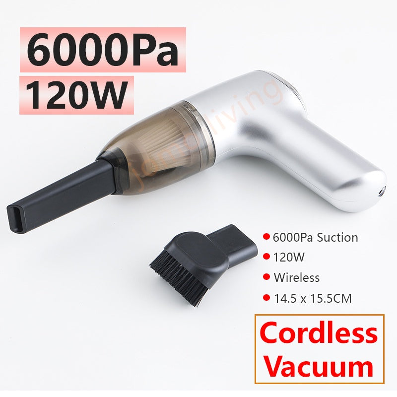 6000pa 120W Wireless Handheld Car Home Vacuum Cleaner Powerful Suction Mini Light Portable Vacuum Bag