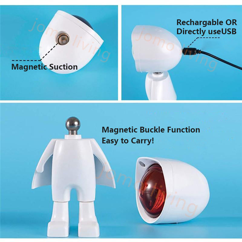 USB Robot Atmosphere Light 360° Sunset Lamp Dimming Projector Night Lamp Selfie Light Gift Idea