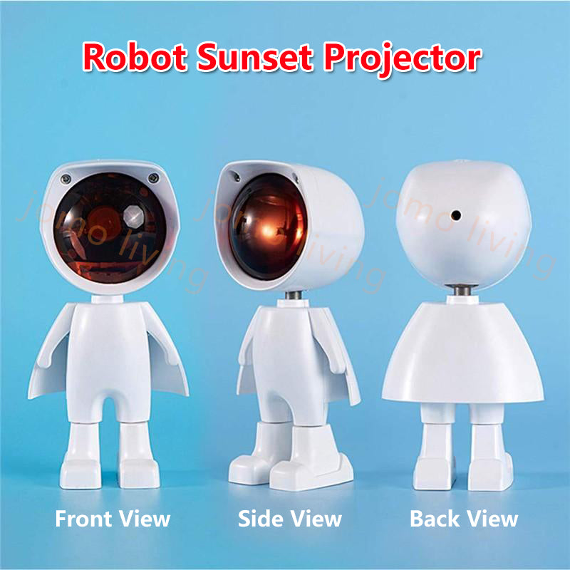 USB Robot Atmosphere Light 360° Sunset Lamp Dimming Projector Night Lamp Selfie Light Gift Idea