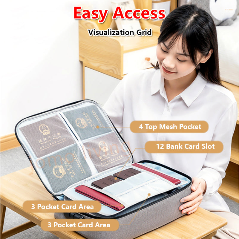 Travel Multi Layer Storage Bag Passport Certificate Document Card Storage Organizer Bag