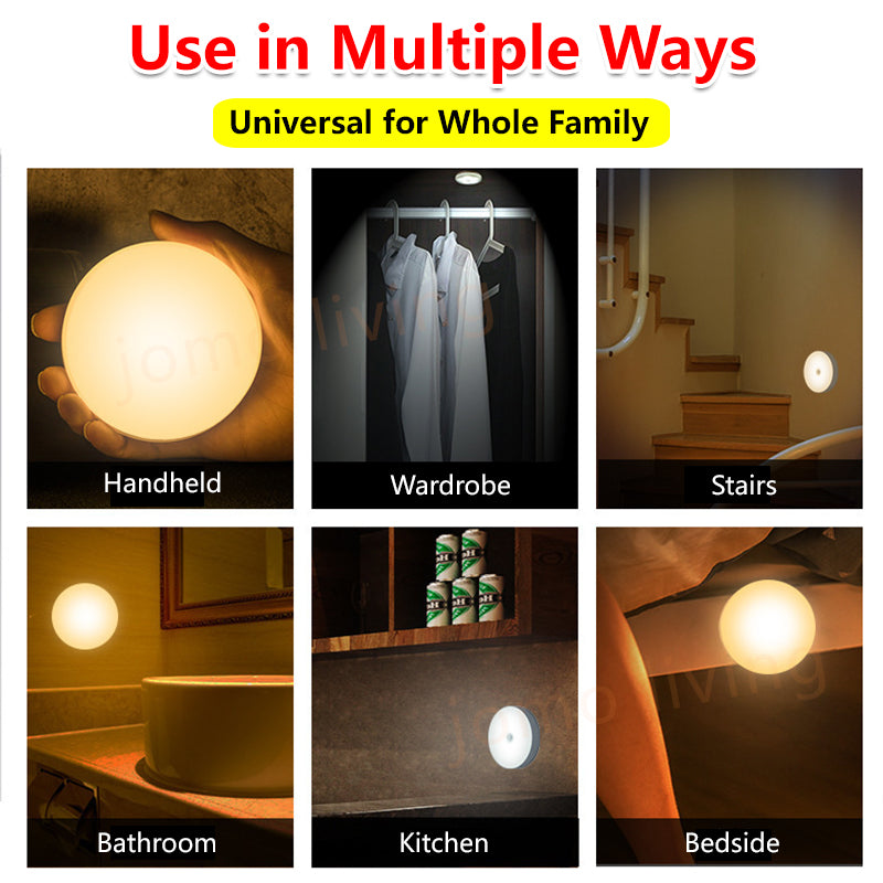 Sensor Night Light Motion Detector Auto Light USB Rechargeable Wardrobe Light Motion Sensor LED
