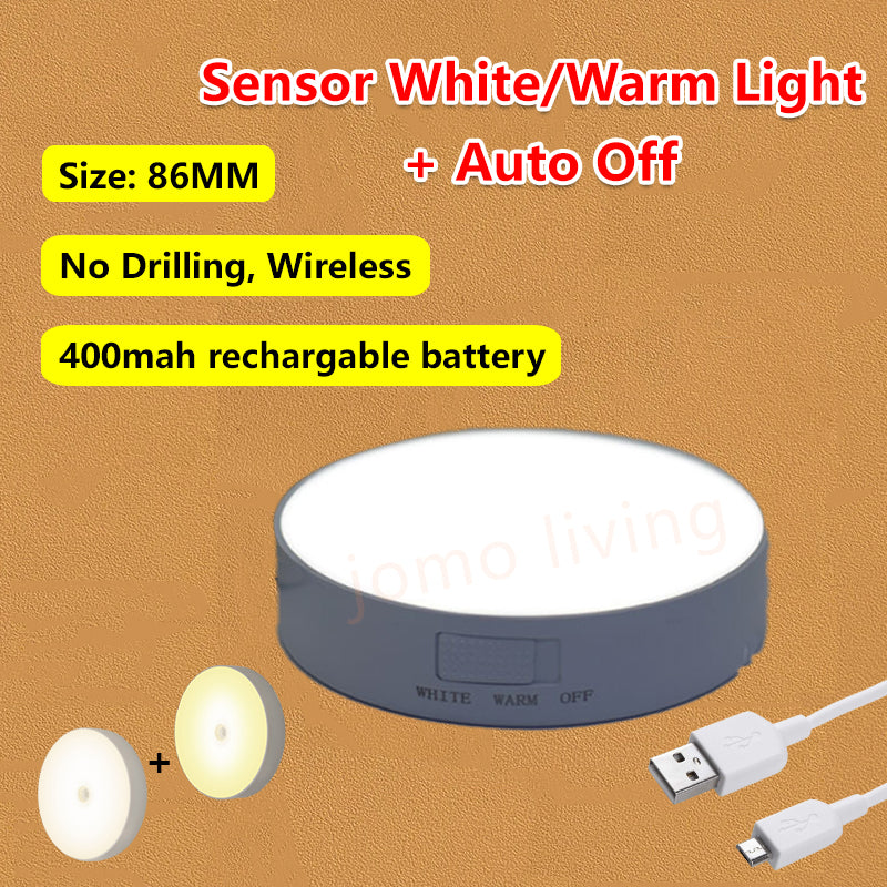 Sensor Night Light Motion Detector Auto Light USB Rechargeable Wardrobe Light Motion Sensor LED