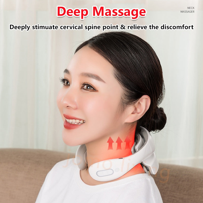 4 Head 3D Smart Neck Massager Cervical Spine Massage Electric Acupuncture Guasha Intelligent Voice