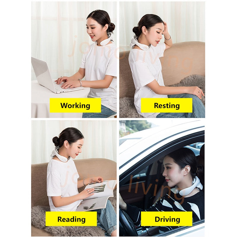 4 Head 3D Smart Neck Massager Cervical Spine Massage Electric Acupuncture Guasha Intelligent Voice
