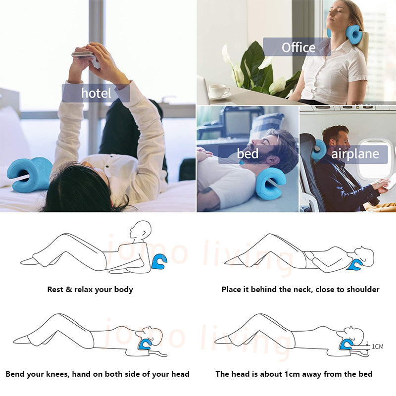 JOMO Neck Massager V & C Shape Pillow Neck Stretcher Relax