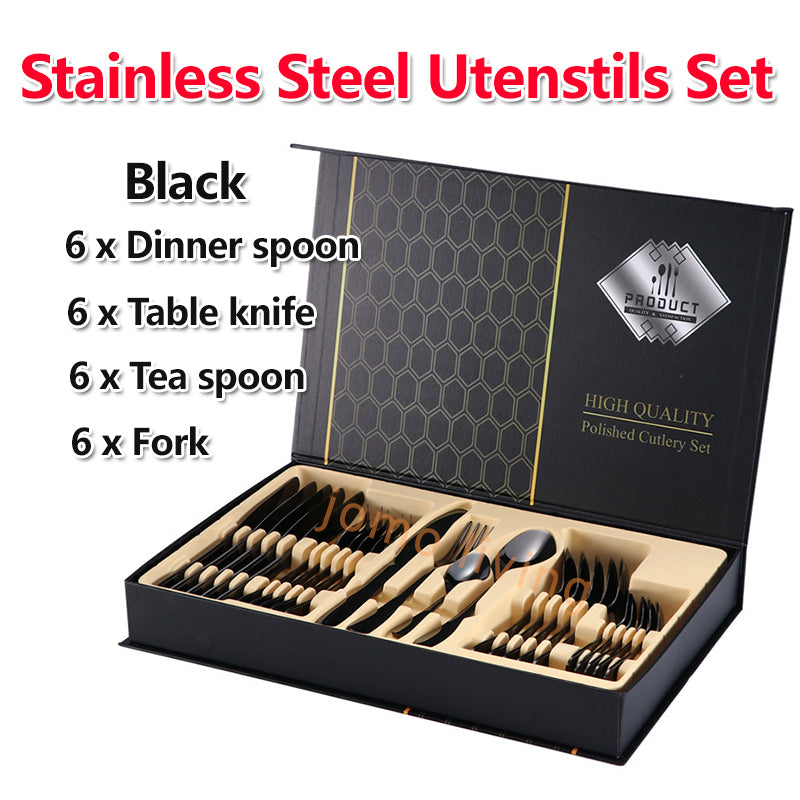 Stainless Steel 24 pcs Utensils Set Cutlery Gift Set Gift Idea