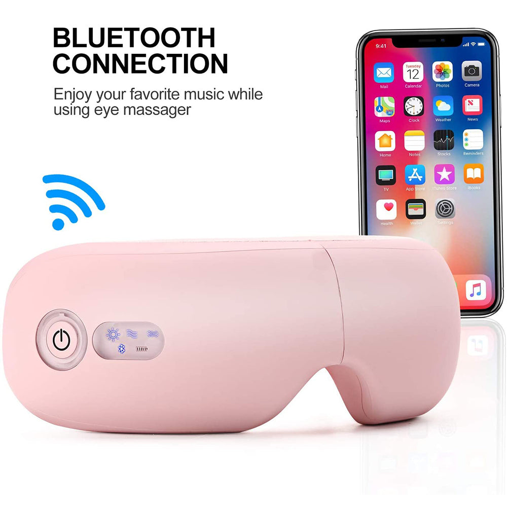 JOMO Deluxe Plus Pink Smart 3D Portable Bluetooth Pain Relief Eye Massager