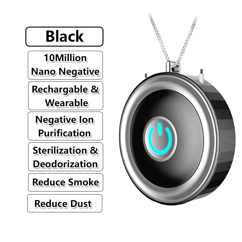 Mini Portable Negative Ion Anion Air Purifier Wearable Air Purifier Necklace USB Air Cleaner