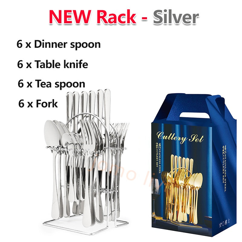 Stainless Steel 24 pcs Utensils Set Cutlery Gift Set Gift Idea
