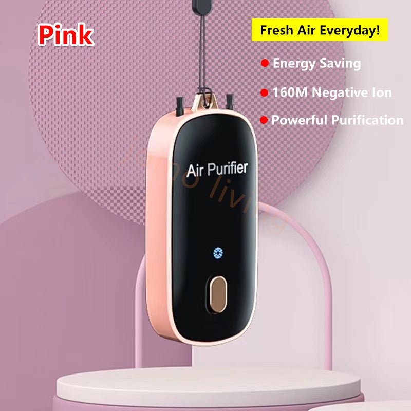 Mini Portable Negative Ion Anion Air Purifier Wearable Air Purifier Necklace USB Air Cleaner