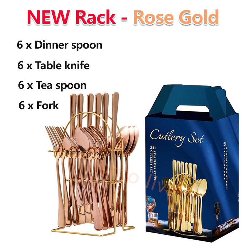Stainless Steel 24 pcs Utensils Set Cutlery Gift Set Gift Idea