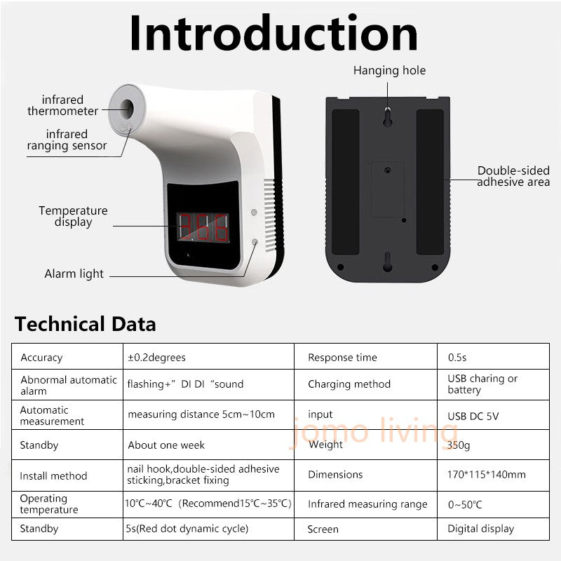 Wall-Mounted Thermometer K3 Pro K3 Non-Contact Digital Infrared Forehead