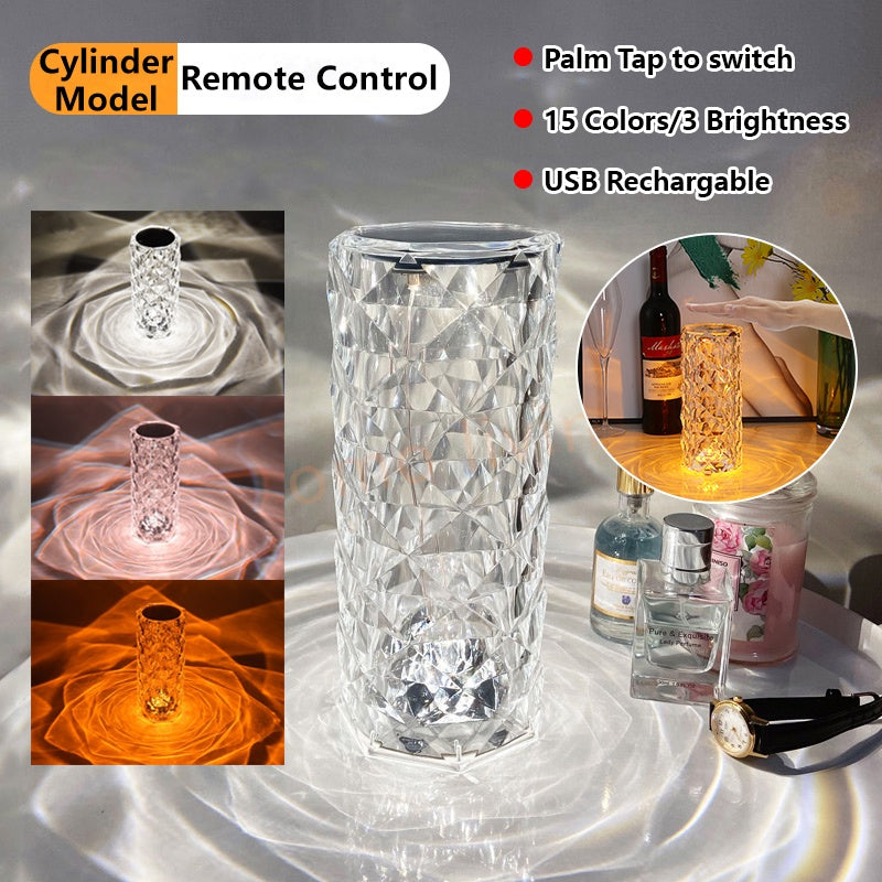 Diamond Crystal Side Table Lamp Diamond Light Desk LED Lights Rechargeable Gift Idea