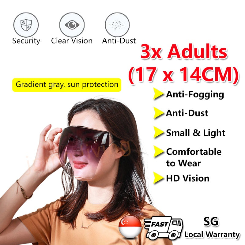 Kids Adults Solid Full Face Protection Shield Mask Acrylic Transparent 100% Anti Fog Face Shield Sheild