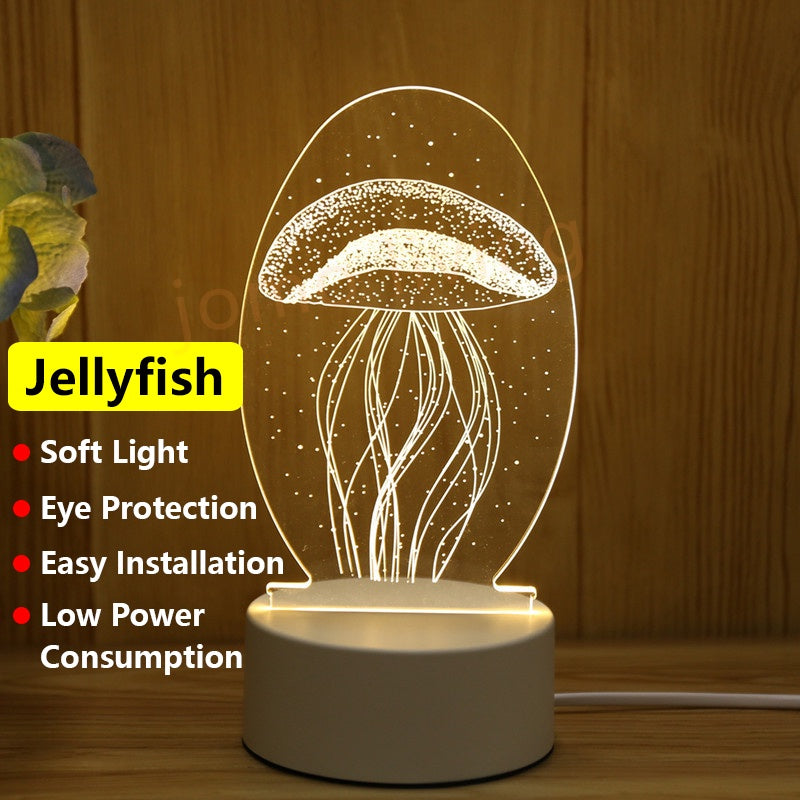 3D LED Light Gift Warm Light Bedroom Table Lamp USB Light Birthday Gift Idea Vday Present