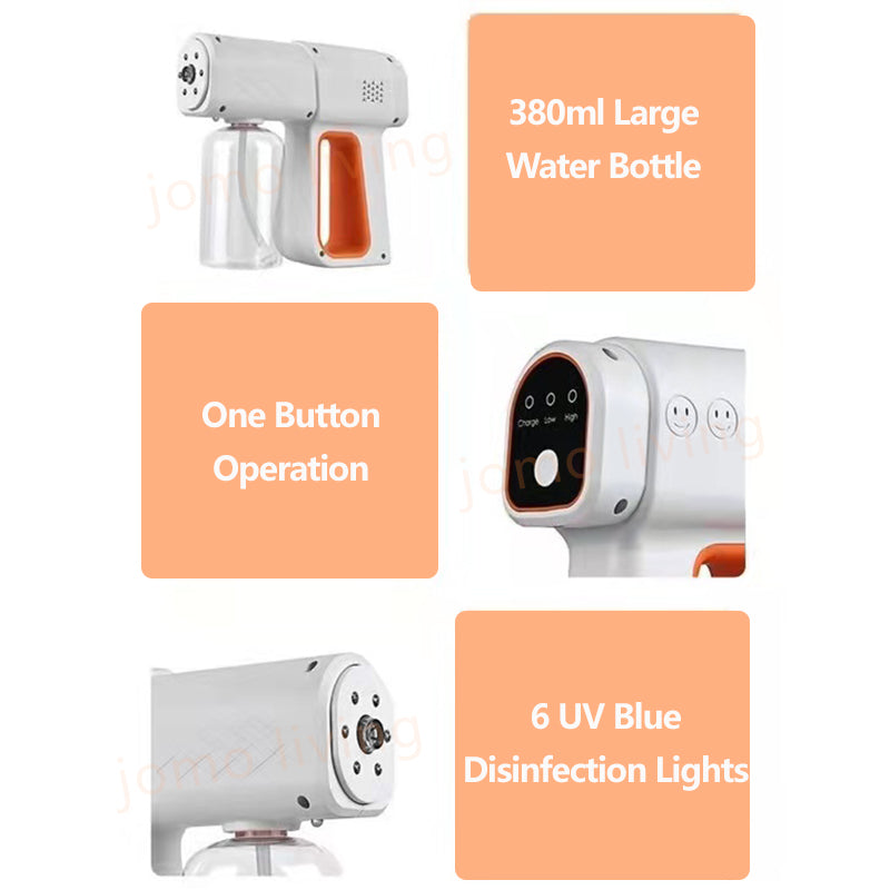 Sanitizer Spray Machine Disinfection Blue Ray Disinfectant Spray Gun UV Nano Atomizer K5