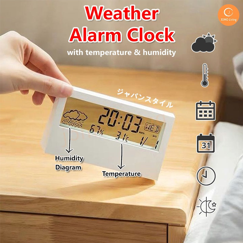 4 in 1 Temperature Humidity Timer Weather Transparent Digital
