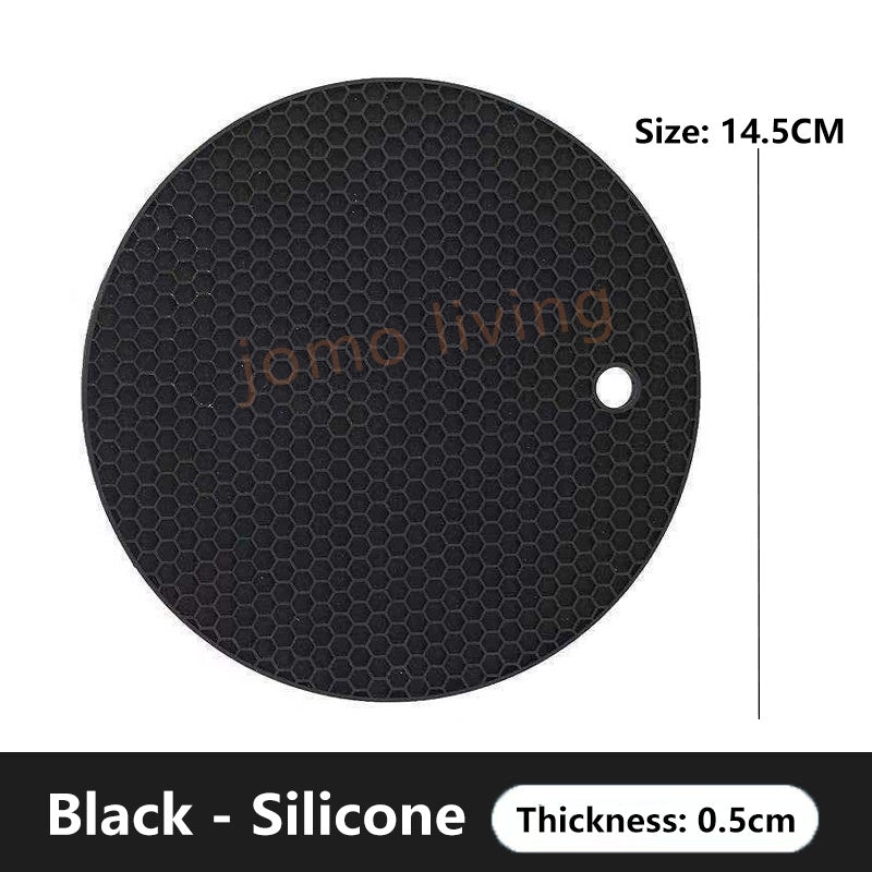 14.5cm Rubber Insulation Pads Round Honeycomb Silicone Coaster Placemat Anti-slip Table