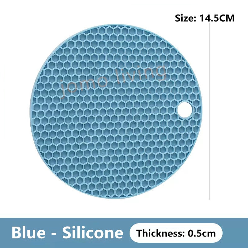 14.5cm Rubber Insulation Pads Round Honeycomb Silicone Coaster Placemat Anti-slip Table
