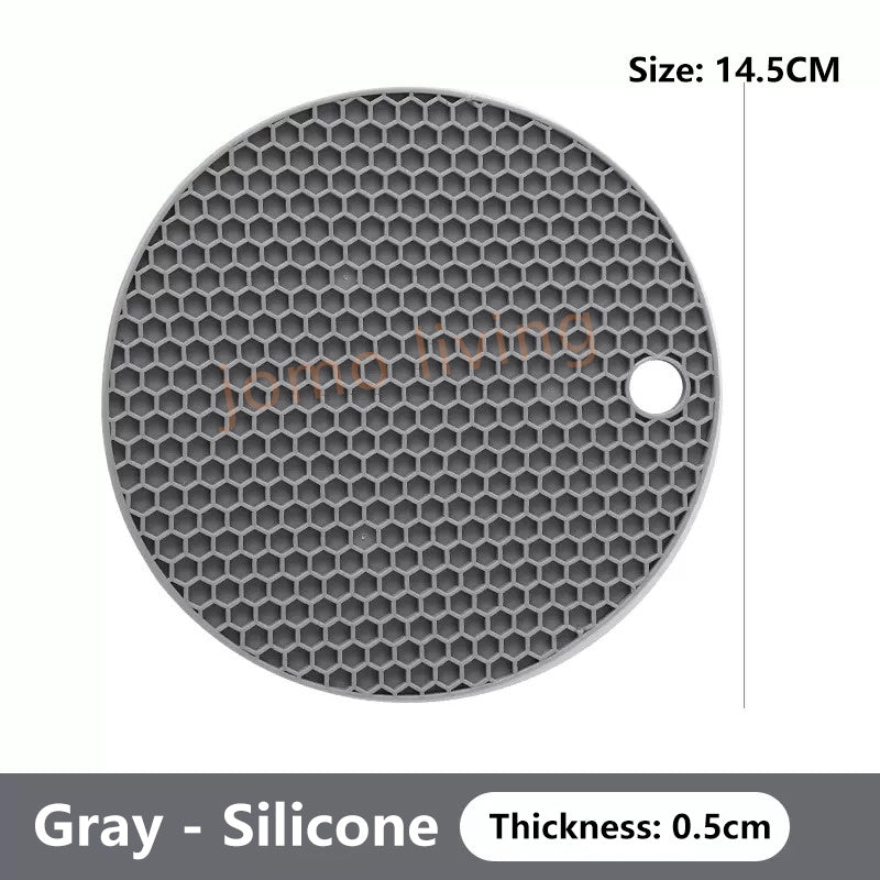 14.5cm Rubber Insulation Pads Round Honeycomb Silicone Coaster Placemat Anti-slip Table