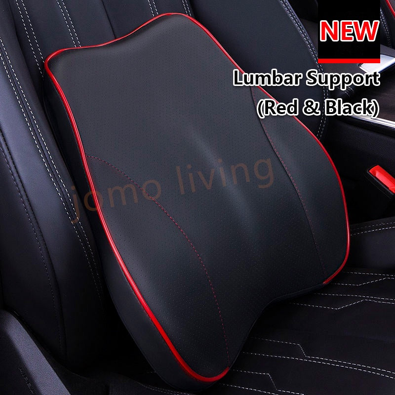 Memory Foam Waist Lumbar Neck Support Set Car Back Seat Cushion