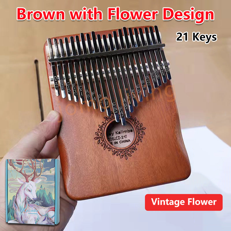 17 Keys / 21 Keys Mahogany Kalimba 卡林巴 Beginners Portable Acoustic Acrylic Finger Piano