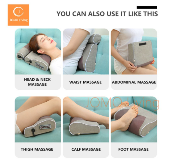 Double Combination Wormwood Electrical Massage Pillow Shoulder Neck Massager