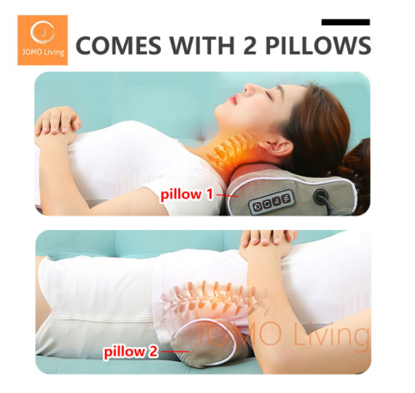 Double Combination Wormwood Electrical Massage Pillow Shoulder Neck Massager