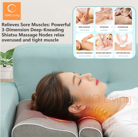 Double Combination Wormwood Electrical Massage Pillow Shoulder Neck Massager