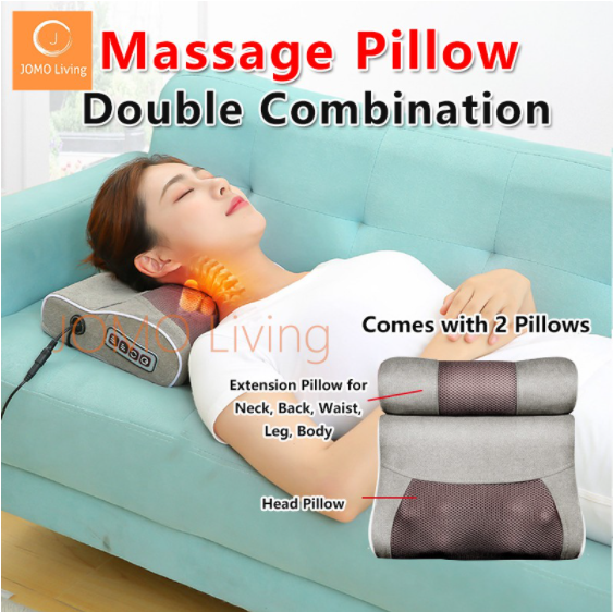 Double Combination Wormwood Electrical Massage Pillow Shoulder Neck Massager