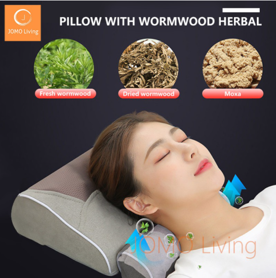 Double Combination Wormwood Electrical Massage Pillow Shoulder Neck Massager