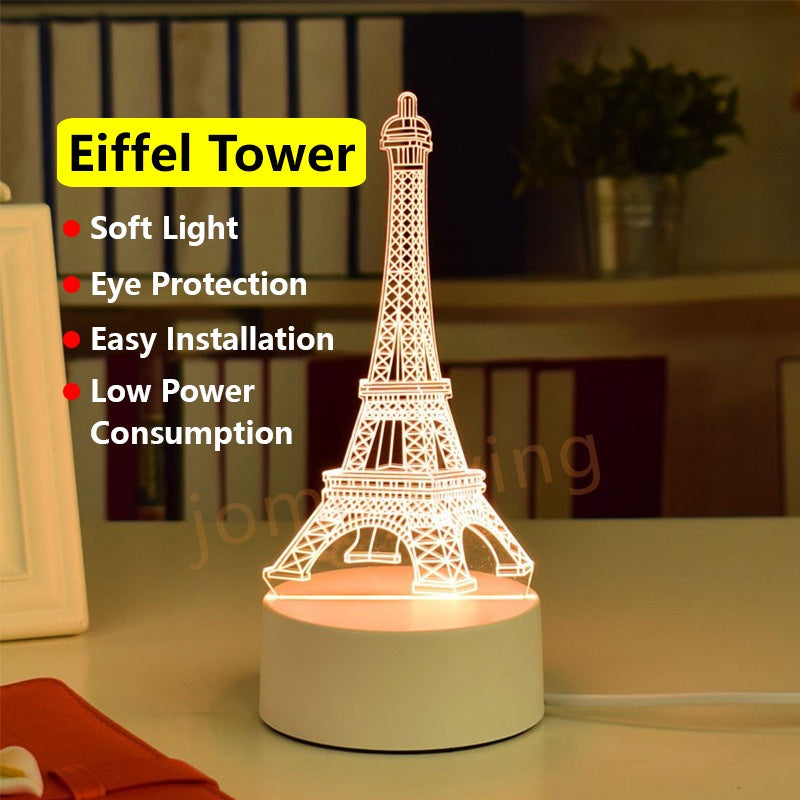 3D LED Light Gift Warm Light Bedroom Table Lamp USB Light Birthday Gift Idea Vday Present