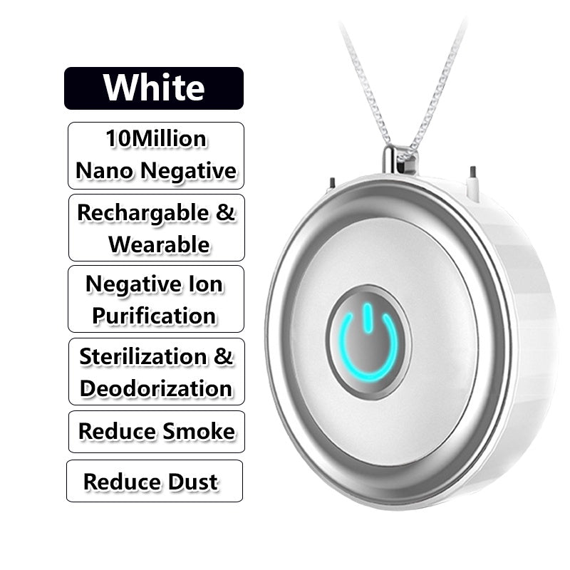 Mini Portable Negative Ion Anion Air Purifier Wearable Air Purifier Necklace USB Air Cleaner