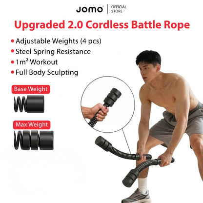 JOMO Cordless Battle Rope Home Fitness Weight Loss Workout 升级版可调节无绳战绳 | JOMO Singapore