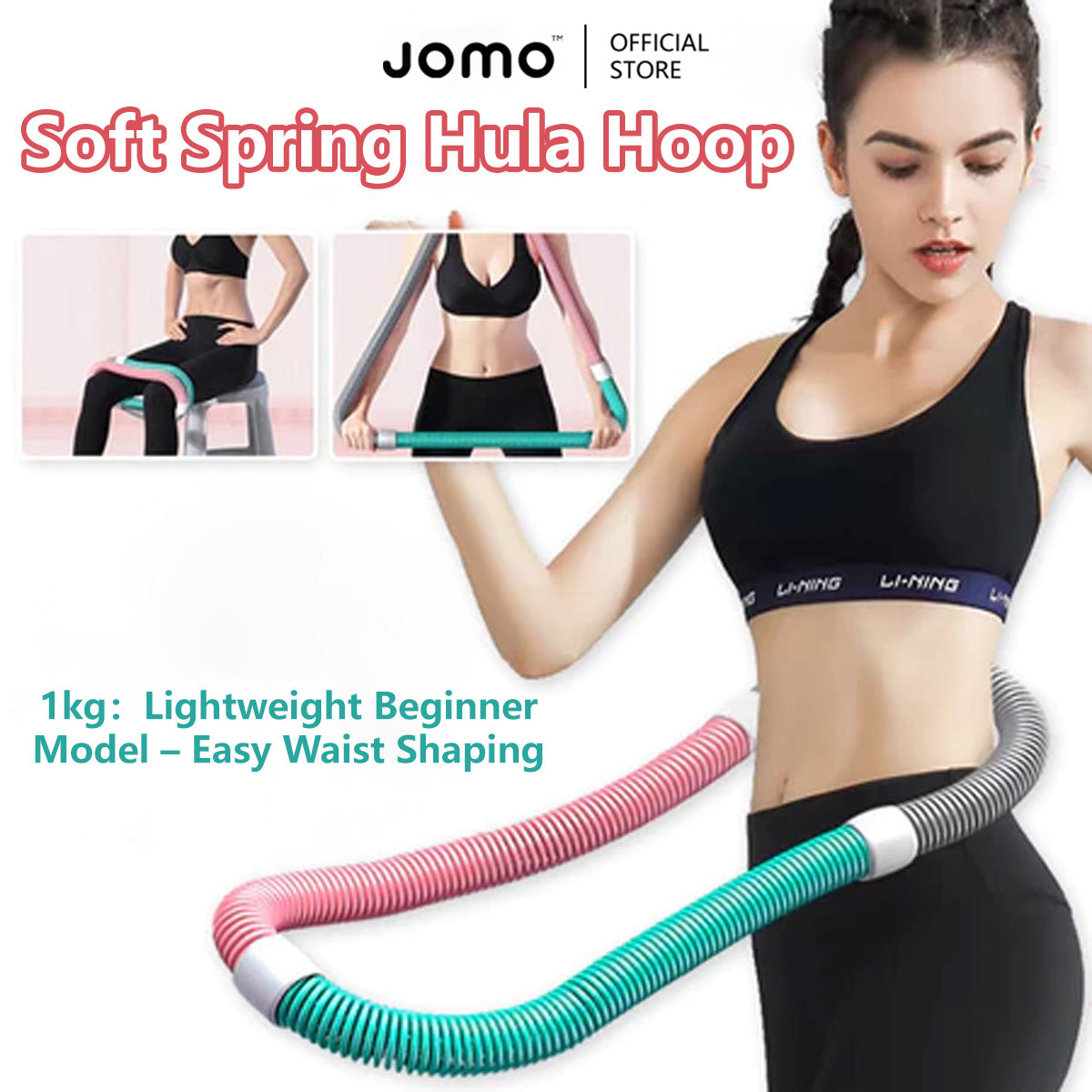 Soft Spring Hula Hoop Compact Waist Trainer Portable Exercise Ring for Weight Loss and Core Training