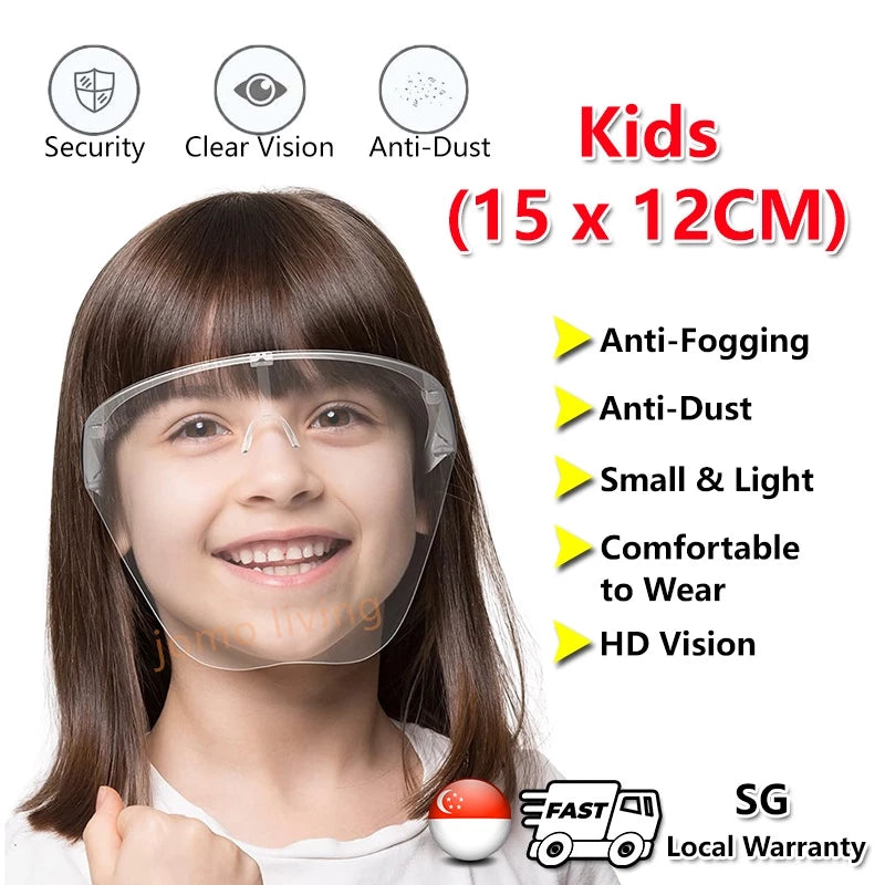 Full Face Protection Shield Mask Acrylic Protective full face Transparent Anti Fogging Windproof Antibacteria